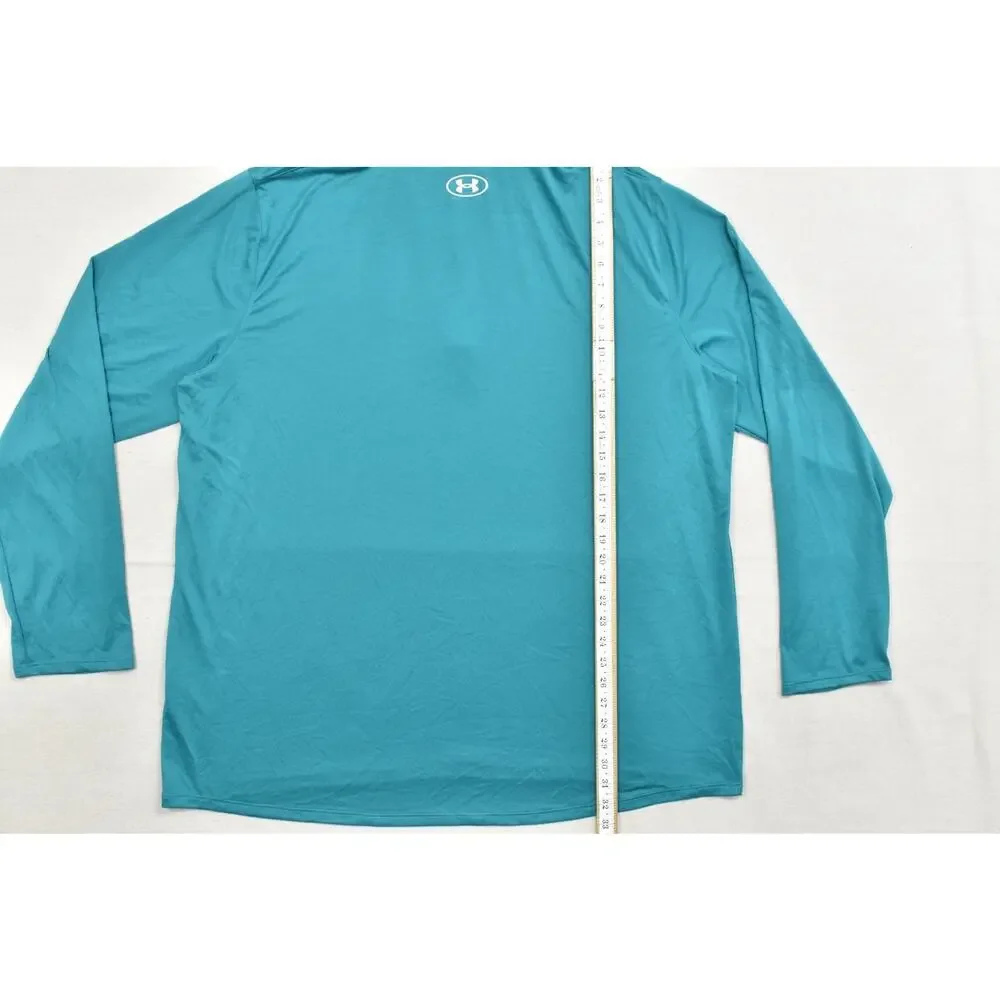 Under Armour Men 3XL Teal 1/4 Zip Long Sleeve Pullover Recycled Polyester Shirt